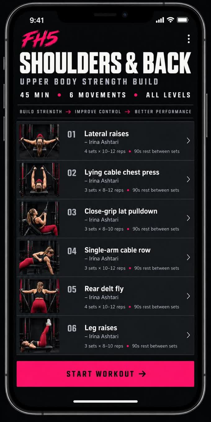 Inside the FH5 eBook — a sample workout page